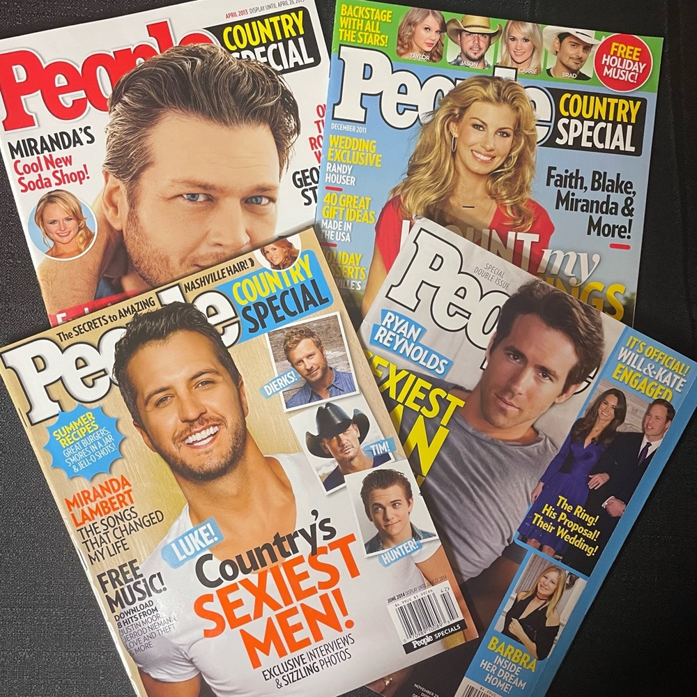 PEOPLE MAGAZINE 4x Ryan REYNOLDS Faith HILL Luke BRYANT Blake SHELTON Media